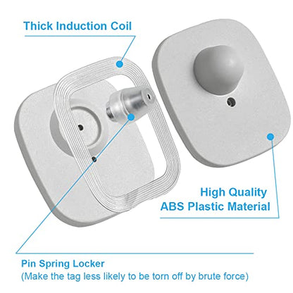 250Pcs 8.2Mhz RF Security Clothing Tags Grey Retails EAS Clothes Tag with 250 Pins and 100 Lanyards - style: 250 Gray Tags + 100 Lanyards