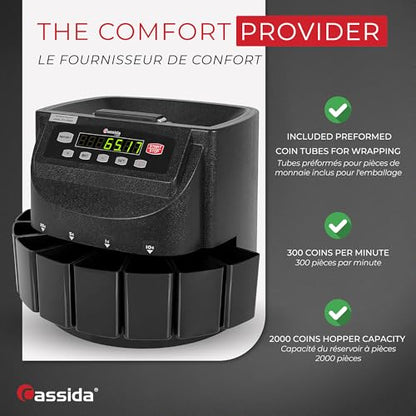 Cassida C200CAD Canadian Coin Sorter, Counter and Roller - size: Medium (C200 CAD - 300 coins)