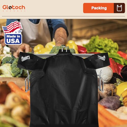 Glotoch 500 Count Plastic Shopping T-shirt Bags with Handles Black Plain - color: Pure Black