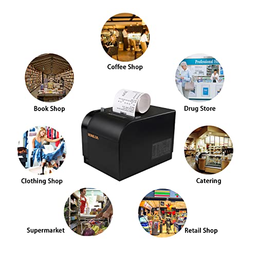 Rongta 80mm Thermal POS Receipt Printer Black - color: Black