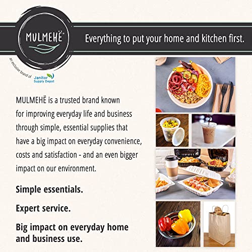 MULMEHË Retail Grocery Bags, Brown Kraft Paper, Handles, 25 Pack, 12" x 7" x 17", Made in America