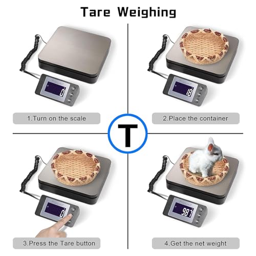 Fuzion Digital Postal Shipping Scale 88lb × 0.1oz with Tare, lb/oz/kg/g - color: Stainless steel+Black