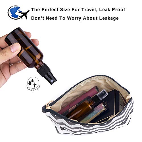 2oz Amber Glass Spray Bottles for Essential Oils, Set of 3 - color: Black Amber