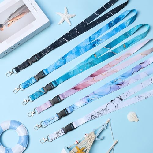 HONSIO 6 Pack Cruise Lanyard for Ship Cards, Cruise Essentials 2026, Marble - color: 6 Pack Marble