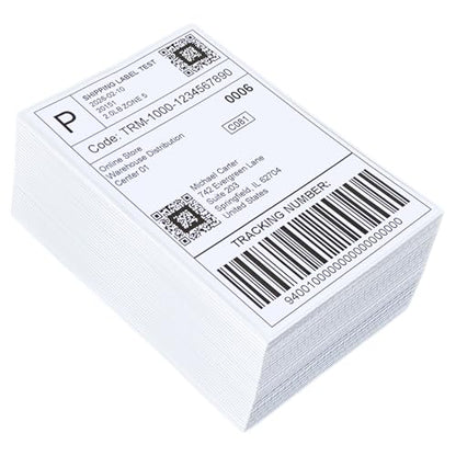 4 x 6 Thermal Shipping Labels 500 Labels Fanfold Direct Thermal Printer Paper Commercial Grade Thermal Printer Sticke Perforated Thermal Printer Labels, 1 Stack