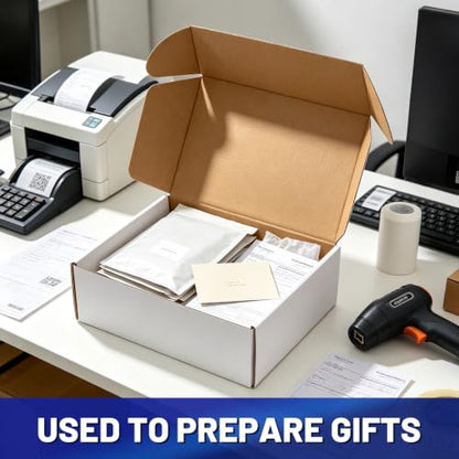Wowxyz 14x8x5" Shipping Boxes 20 Pack White Corrugated Cardboard Box - size: 14x8x5"