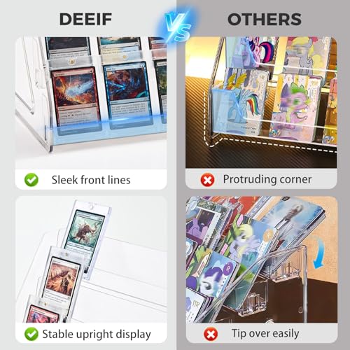 DEEIF 5 Tier Acrylic Trading Card Display Stand for Sports Cards, 1 Pack - size: 5 Tier, 1 Pack