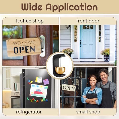 Zonon 4 Pcs Magnetic Wooden Doorbell Chime, Black - color: Black