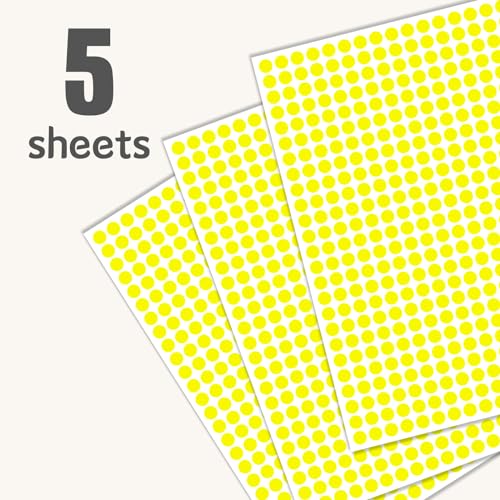 1/4" Yellow Dot Stickers Small Tiny Mini Little Circle Stickers - color: Yellow, size: 1/4 INCH