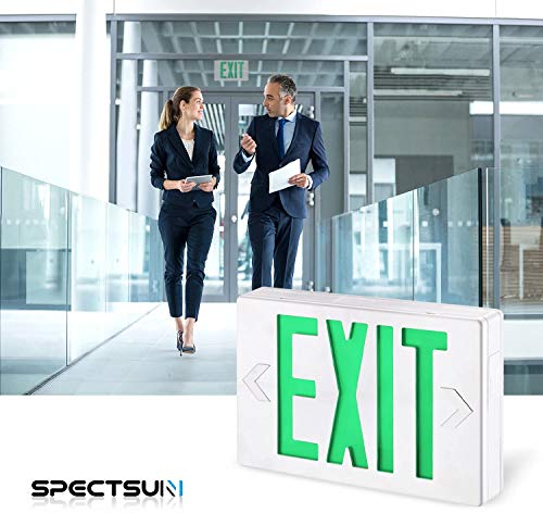 SPECTSUN 8 Pack LED Exit Emergency Light Combo with Battery Backup-US Standard Commercial Corded Emergency Exit Sign Lights for Home Power Failure,UL 924 Certified for Emergency Lighting - size: 8 Pack
