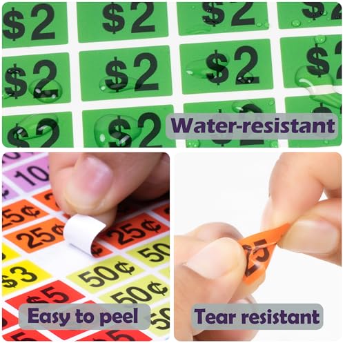 2240 Pcs Garage Sale Stickers,1/2" X 3/4" Pre-Printed Yard Sale Tag Sticker - style: Rectangular - 2240pcs