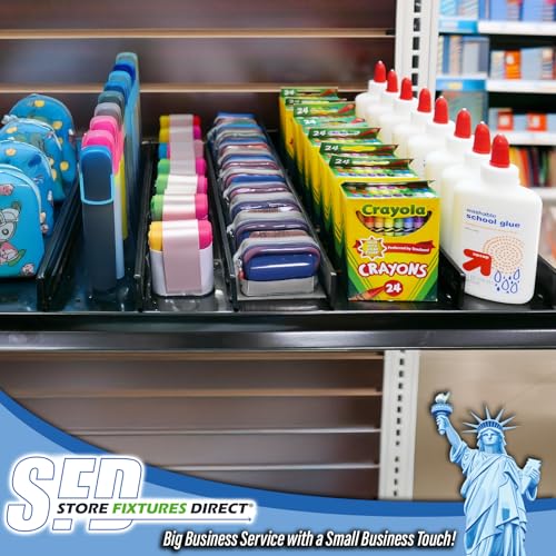 Black Extendable Adjustable Depth Gondola Shelf Dividers for Shelves 14" to 22" D, 10 Pack - size: 10 Pack
