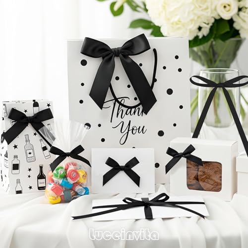 2.5" Black Satin Ribbon Bows (50 Packs) - color: Black, size: 2.5 Inch - 50pcs