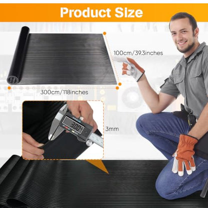 10 FT Electrical Safety Rubber Mat 6000V Insulated Rubber Mat High Voltage Insulating Rubber Floor Mats for Any Area You Need Insulation Large Non-Slip Insulation Matting
