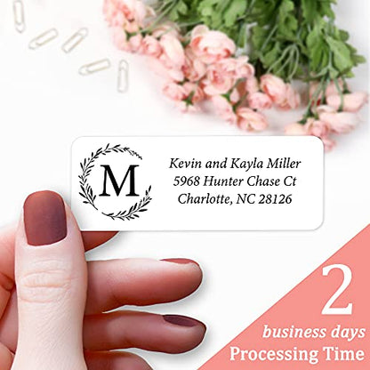 Personalized Return Address Labels Simple - Set of 240 Elegant Custom Mailing Labels for Envelopes, Self Adhesive Flat Sheet Rectangle Personalized Name Stickers (White) - style: White