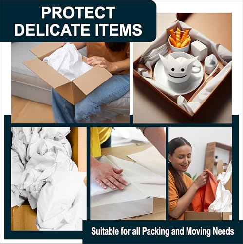 White Bulk Packing Paper Sheets for Moving | 640 Sheets | 27" x 17" | 20 lb | Twin Pack | | Newsprint Wrapping Paper Sheets - Must Have in Your Moving Supplies, Packing Materials, Moving Paper Wrap - size: 27" x 17" (640 sheets)