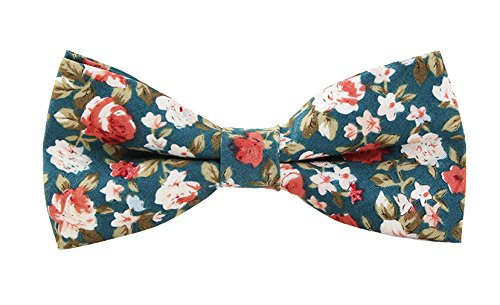 LEVAO Men's Cotton Floral Printing Bow Tie - color: Mix 3