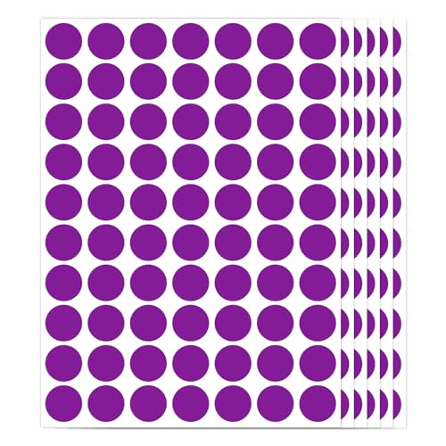 1400 PCS Purple Circle Dot Stickers 3/4" Round Coding Label - color: Purple