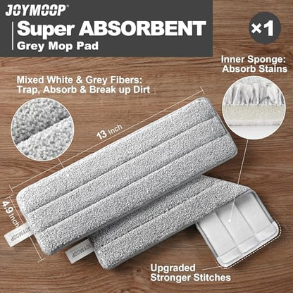 JOYMOOP Bathroom Cleaning Set, Mop and Bucket System with Toilet Brush Set, White, Microfiber Flat Mop for Household & Commercial Floor and Bathroom Cleaning - color: B