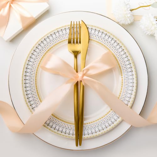 Peach Satin Ribbon, 1 Inch, 50 Yards - color: Peach