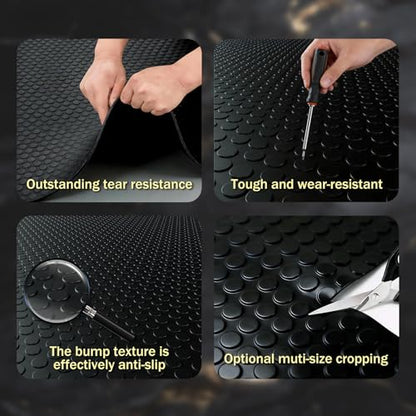 StellarStar 4x10 FT Garage Floor Mat, 2mm Thickened PVC Coin Pattern - color: Black(Coin), size: 4x10 FT