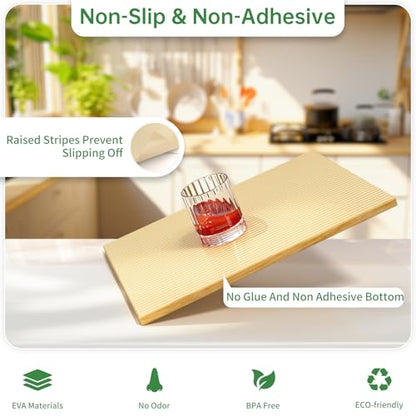 Shelf and Drawer Liner for Kitchen Cabinet Non-Adhesive 18IN x 30FT - color: Beige, size: 18"W x 360"L