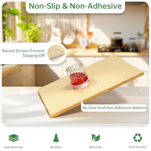 Shelf and Drawer Liner for Kitchen Cabinet Non-Adhesive 12IN x 30FT - color: Beige, size: 12"W x 360"L