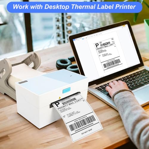 OausTect 4x6 Shipping Label 500 Fanfold Labels for Rollo, Zebra Direct Thermal Printer, with Perforations - size: 500 Labels