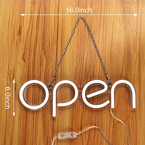 LED Open Sign,16x6 inch Open Signs for Business with Open Close Sign(White) - color: White