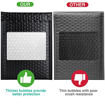 Metronic Bubble Mailer 6X10 Inch Black 500 Pack,Waterproof Padded Envelopes,Self-Seal Small Bubble Mailers Cushioning Bubble Envelopes for Shipping,Jewelry Makeup Supplies, Packaging Bulk - color: Black, size: 6X10" 500PC
