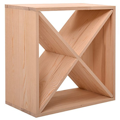 Y1LA 24 Bottle Wine Rack Holder Compact Cellar Cube Bar Storage Kitchen Decor Wood Display Home,Wine Storage Cube for Wood Crate in Natural (1, Natural-a)