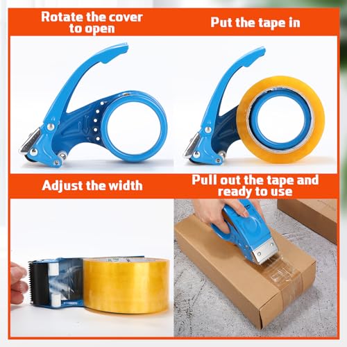 Watersay 12 Pcs 2" Packing Tape Gun Heavy Duty Tape Dispenser for Packing