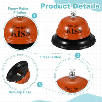 PATIKIL Desk Bell, 3.3" Service Call Bell Ringing, KISS, Orange - color: Orange(kiss)