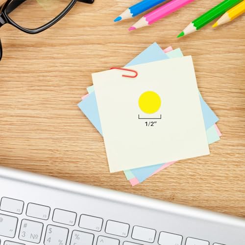 ChromaLabel Yellow Removable Dot Stickers, 1/2 Inch, 1000/Roll - color: Yellow, size: 1/2"