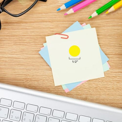 ChromaLabel Yellow Removable Dot Stickers, 1/2 Inch, 1000/Roll - color: Yellow, size: 1/2"