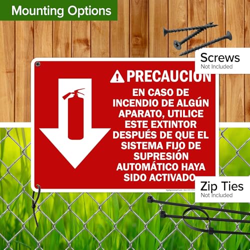 PrecautionIn Case Of Appliance Fire Use This Extinguisher Only Sign, 10x14 Inches, Rust Free .040 Aluminum, Fade Resistant, Made in USA by My Sign Center - size: 10x14 Aluminum