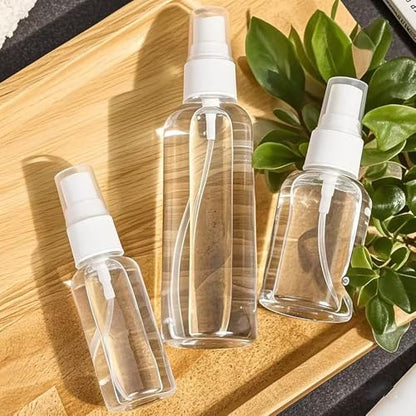 4Pk Clear Empty Travel Spray Bottles, Leakproof for Toner Face Hair