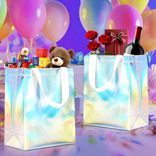 KeerxunBag Gift Bags Set (12-piece) includes inner liner paper - color: holographic