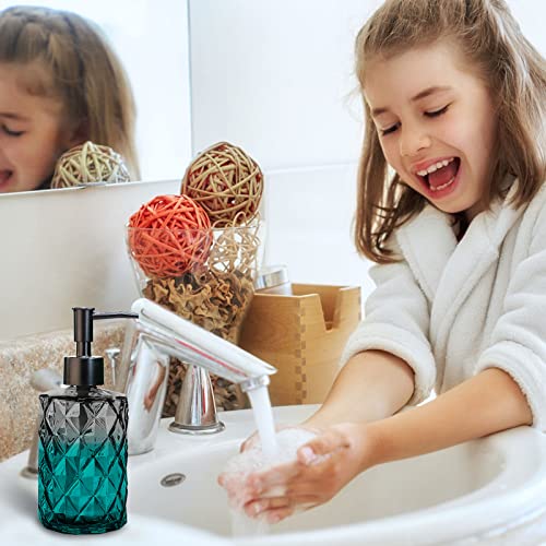 Glass Soap Dispenser with Plastic Pump, 330ml/11oz. Liquid Hand Soap Dispenser for Bathroom and Kitchen, Hand-Pump Dispenser for Dishwashing Liquid, Lotion, Soap, Shower Gel, Essential Oil (Black) - color: Black