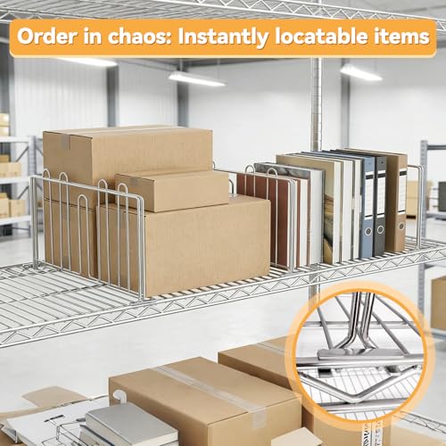 10 Pcs 14" W x 9" H Shelf Dividers for Wire Shelves, Vertical Wire Shelf Dividers for Storage Item Separation and Organization, Rack Shelving Accessories Bulk - size: 14" W x 9" H