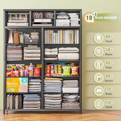 EnHomee 52.2" H Tall Dresser for Bedroom, Vertical Storage Tower, Anti-Tip