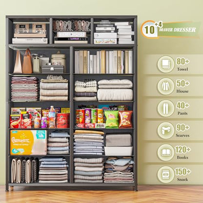 EnHomee 52.2" H Tall Dresser for Bedroom, Vertical Storage Tower, Anti-Tip