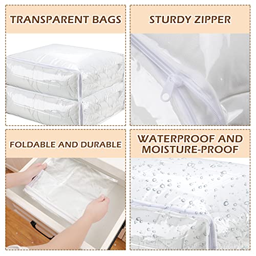 Shappy 6 Packs Clear Plastic Storage Bags with Zipper, 24 x 20 x 11 Inch - size: 24 x 20 x 11 Inch