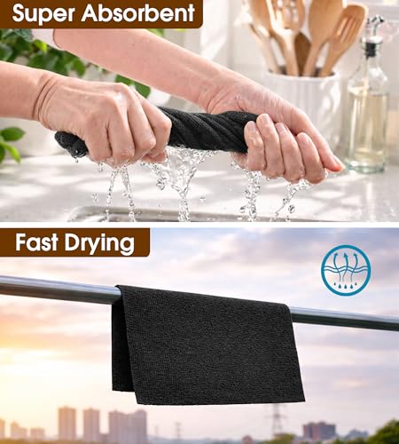 KitchLife Microfiber Cleaning Cloth Roll, 100 Pack - Tear-Away Microfiber Paper Towels, Lint-Free, Reusable, Washable for Kitchen, Car, Dishes, and Sensitive Surfaces (Black) - color: Black, size: 100 Pack