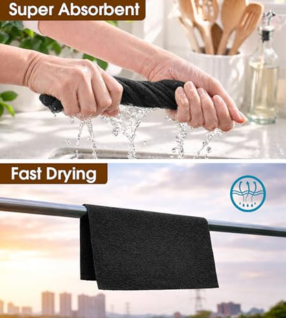 KitchLife Microfiber Cleaning Cloth Roll, 100 Pack - Tear-Away Microfiber Paper Towels, Lint-Free, Reusable, Washable for Kitchen, Car, Dishes, and Sensitive Surfaces (Black) - color: Black, size: 100 Pack