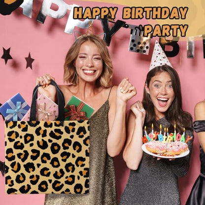 Abbylike 30 Pcs Brown Leopard Gift Bags, Animal Print Reusable Tote - style: Brown Leopard
