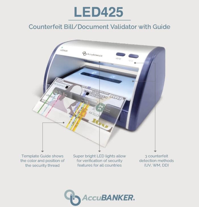 AccuBANKER LED425 Cash and Card Detector with AccuSTAND - style: LED425 (with AccuSTAND)