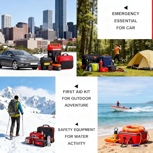 First Aid Kit 279PCS Car Home Camping Essentials Black Emergency Kit - color: Black-279pcs