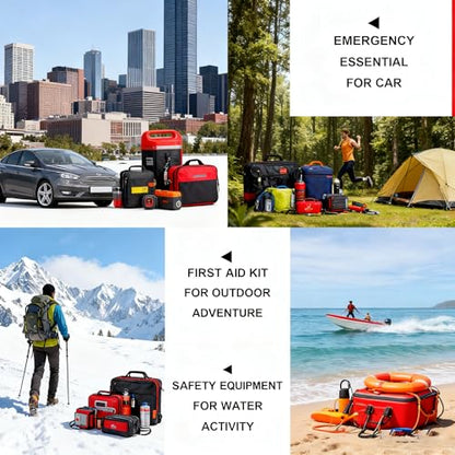 First Aid Kit 279PCS Car Home Camping Essentials Black Emergency Kit - color: Black-279pcs