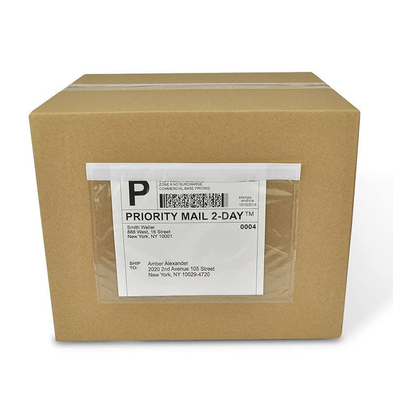 (800 Pcs) BEUYI Clear 7.5'' x 5.5'' Packing List Envelopes, Adhesive Shipping Label Pouches/Sleeves - size: 7.5''x5.5''｜800 Pack